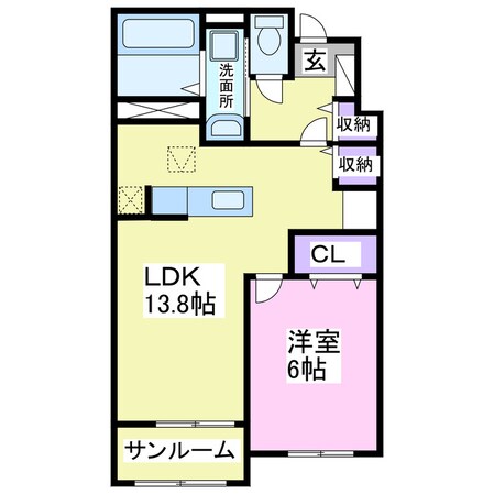 サンヴェール大芝Ⅱ　Aの物件間取画像